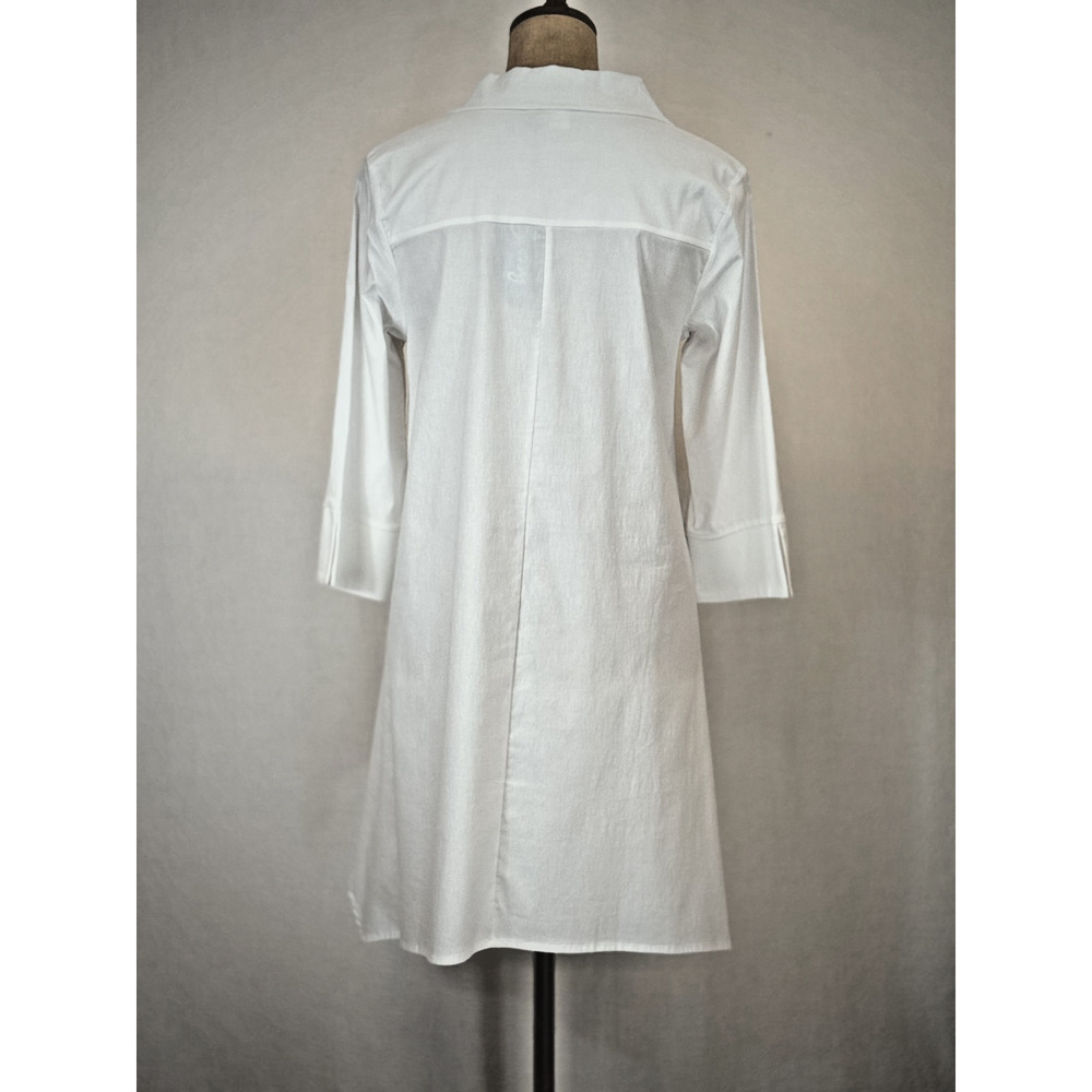 NWT Sassy BOUTIQUE #13450 White w/Black Pattern Button Down Tunic #0216 XS - Picture 3 of 12